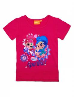 Tricou Shimmer  Shine, alb fuchsia, 3-8 ani