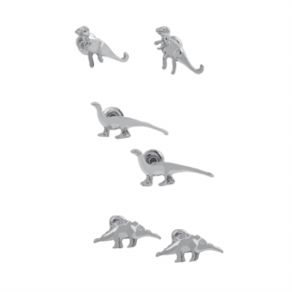 Silver Dinosaur Earrings