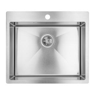 Chiuveta de bucatarie din inox Marmara , 59 x 51 cm, adancime 19 cm, incastrabila, Gri Crom