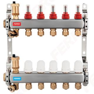 Distribuitor-colector cu debitmetre Ferro 10cai tip SN-RZP10S