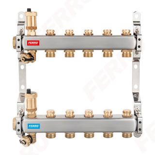 Distribuitor-colector tip SN-ROU 1 cu 3  cai pentru calorifere si fara euroconi