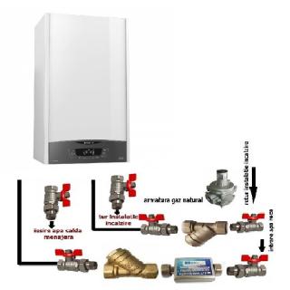 Pachet Centrala Termica pe gaz ARISTON CLAS ONE  24Wi-Fi 2022+KIT+ROBINETI