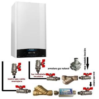 Pachet Centrala Termica pe gaz ARISTON GENUS ONE 30Wi-Fi 2022+KIT+ROBINETI