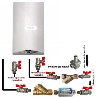 Pachet Centrala Termica pe gaz ARISTON HS PREMIUM 24EU(HS)+KIT+ROBINETI