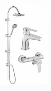 Pachet sistem de dus+baterie lavoar FERRO RONDO+RITTO CROM NP21+BTR2+BTR7