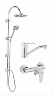 Pachet sistem de dus+baterie lavoar FERRO RONDO+RITTO CROM1 NP21+BTR7+BTR2A