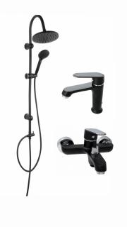 Pachet sistem de dus cada si baterie lavoar FERRO RONDO+EVER BLACK NP21BL+ER-A201N+ER-A204N