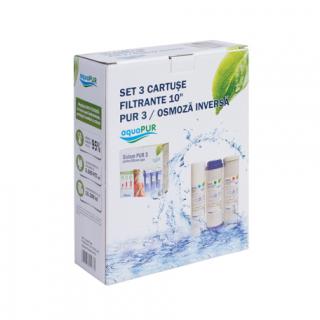 SET 3 CARTUSE FILTRANTE APA VALROM AQUAPUR 10   PENTRU PUR3