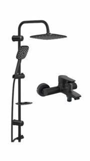 Set de dus cu para fixa si para mobila Negru mat Tempoline Robot+Baterie cada+dus Ferro BTR1BL