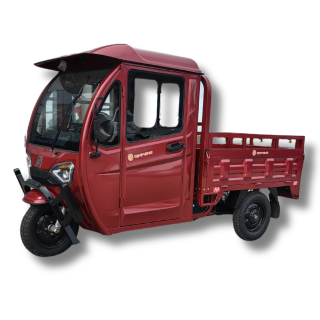 Triciclu electric cu Cabina inchisa, fara permis (25km h), JP3000, cu ghidon, bena basculabila, autonomie max 42km,  masa maxima 621kg, Carte RAR (CIV) inclus