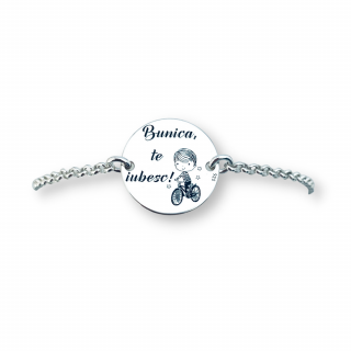 Bratara argint personalizata simbol Baietel - Cadou pentru Bunica