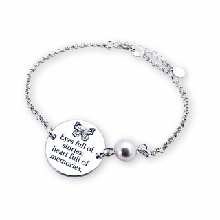 Bratara personalizata argint banut si perla - Eyes full of Stories...