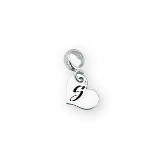 Charm argint inimioara personalizat Initiala S