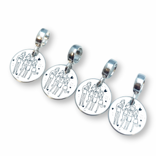 Charm argint personalizat banut Sisters are Forever - Cadou Surori   Prietene de suflet