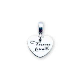 Charm inimioara argint personalizat Forever Friends