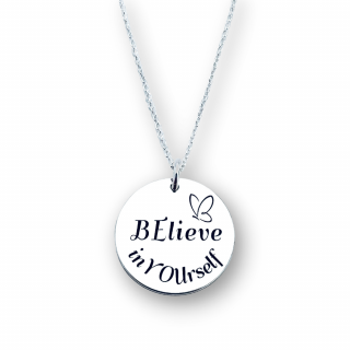 Colier argint personalizat pentru dama - Believe in YOUrself