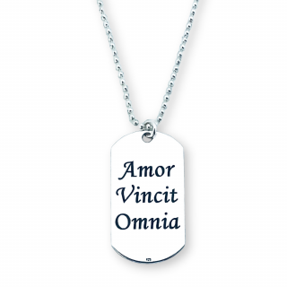 Colier argint personalizat placuta Army - Amor Vincit Omnia