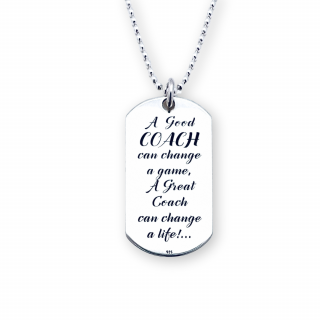 Colier argint placut army personalizata - A good Coach...