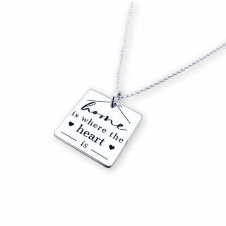 Colier din argint personalizat - Home is where the Heart is