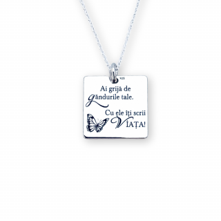 Colier personalizat argint - Ai grija de gandurile tale