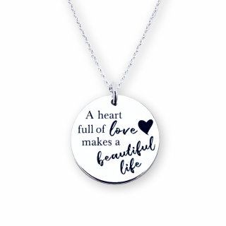 Colier personalizat din argint - A Heart full of Love