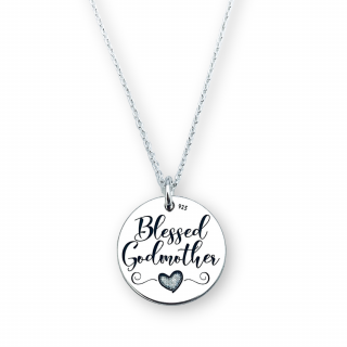 Colier personalizat din argint pentru nasa - Blessed Godmother