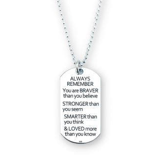 Colier placuta Army din argint personalizata - Always remember