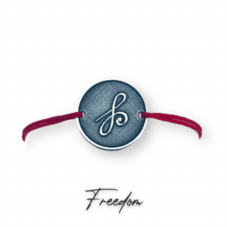 Freedom Bratara personalizata dama, banut argint, snur reglabil