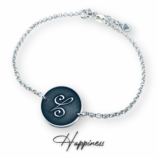 Happiness - Bratara personalizata argint simbol