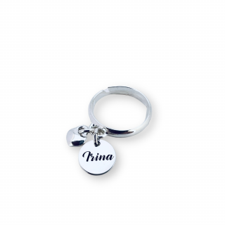 Inel argint banut charm inimioara personalizat Simbol