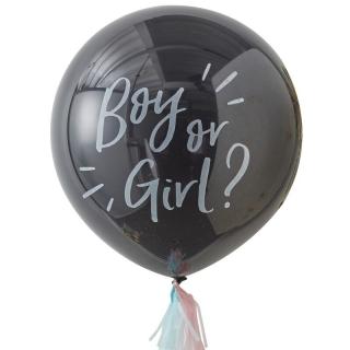 Balon cu Confetti Gender Reveal Boy or Girl, 90 cm