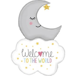 Balon Folie Welcome Baby Moon - 107 cm