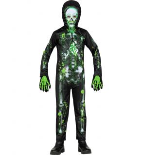 Costum Schelet Toxic Verde Copii