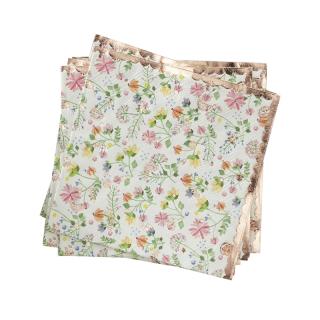 Set 16 Servetele Florale Rose Gold