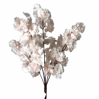 Buchet artificial cu flori de cires roz, 5 ramuri - 70 cm