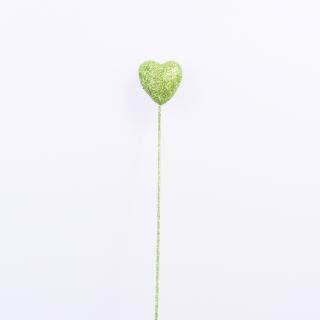 Decoratiune Inima glitter verde - 41 cm