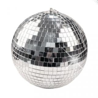 Glob disco cu aplicatii oglinda 20 cm, cu carlig de agatare