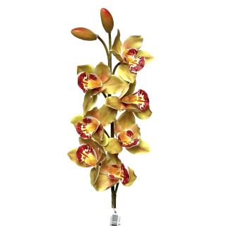 Orhidee artificiala Cymbidium 7 cupe  - 70 cm