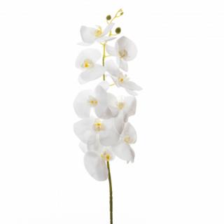 Orhidee Phalaenopsis artificiala alba cu 9 cupe - 95 cm