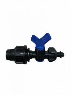 Conector cu robinet Q16  - pentru furtun picurare