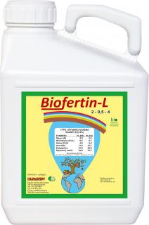 Fertilizant organic pentru sol BIOFERTIN-L 2-0.5-4 - 5 litri, legume, fructe, vita de vie