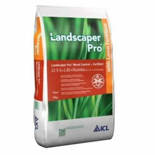 Ingrasamant gazon Landscaper Pro WEED  FEED 22-05-05+2.4D+Dicamba, combatere buruieni, eliberare lenta 2-3 luni, sac 15 kg