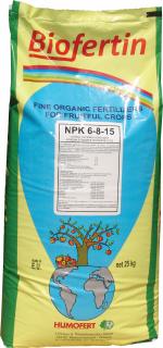 Ingrasamant organic granular cu eliberare lenta BIOFERTIN 6-8-15 - sac 25 kg