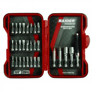 Set biti si adaptoare pt. surubelnita 29pcs Raider