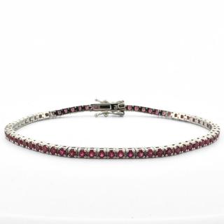 Bratara Tennis Argint 925, Cristale Zirconiu Fucsia 2mm, Lungime 19 cm, pentru Dama