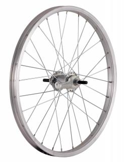 Roata Bicicleta Spate Luna 20  , 406X21, Alu Simpla, Argintie Natur, Butuc Torpedou Metal, 28H, 3 8, Old13195