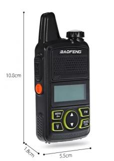 Statie radio Mini Walkie Talkie BF-T1, 20 canale UHF, radio FM  63 MHz - 108 MHZ