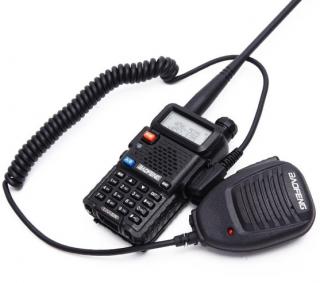 Statie  Radio Walkie Talkie Baofeng UV-5R cu MICROFON exterior, Transceiver Inclus Casti cu microfon