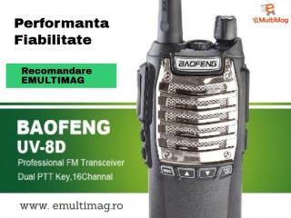 Statie Radio Walkie Talkie Baofeng UV-8D UHF 400 - 520MHz 16CH PROGRAMABILE 8W, radio UHF 65 - 108 MHz