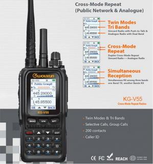 Statie  radio WOUXUN KG-V55, REPETOR cross band UHF-VHF si SIM Card